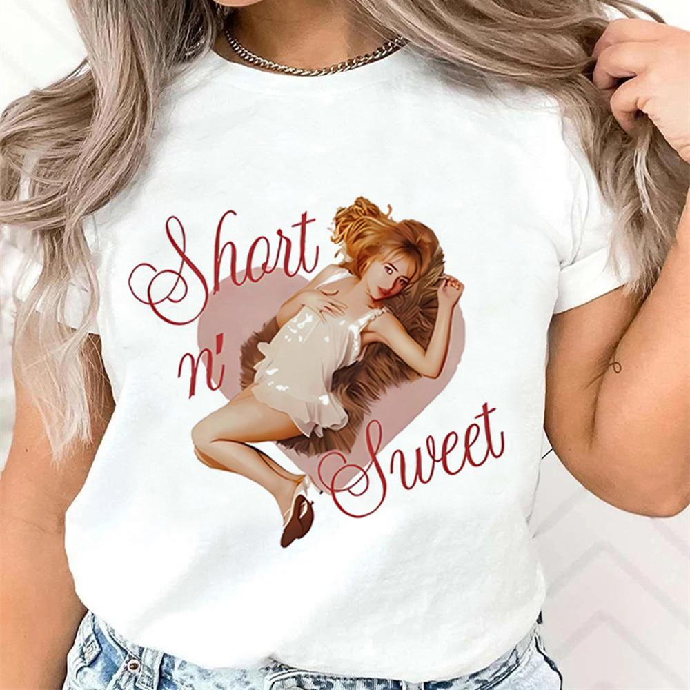Sabrina Carpenter t shirt Women University korean clothes Psychedelic kawaii shirt Comfortable Pop Culture Graphic Trendy Retro