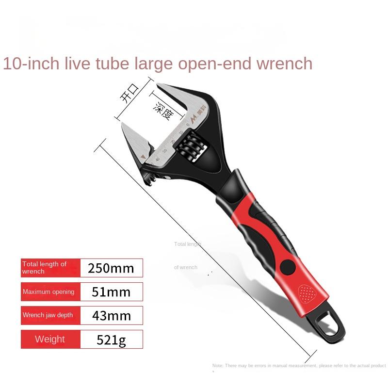 WoodWorking Short Handle Large Opening Bathroom Wrench Adjustable Wrench Stainless Steel Universal Wrench Mini Nut Key Hand Tool