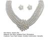 2Pcs/Set Imitation Pearl Jewelry Set Flower Charm Adjustable Retro Style Extension Chain Necklace Stud Earrings Set