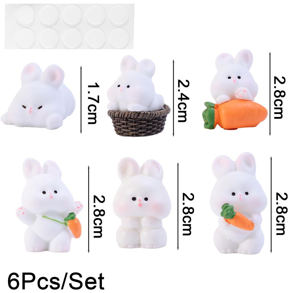 2/8pcs Cute Easter Rabbit Carrot Figurine Miniatures Kawaii Micro Home Desktop Fairy Garden Decoration DIY Ornaments Craft Gift