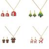 Jewelry Christmas Tree Earring Necklace Set Dangle Earring Christmas Necklace Christmas Earrings