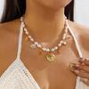 Bohemian Ocean Shell Faux Pearl Pendant Necklace Summer Beach Vacation Choker Fashion Jewelry