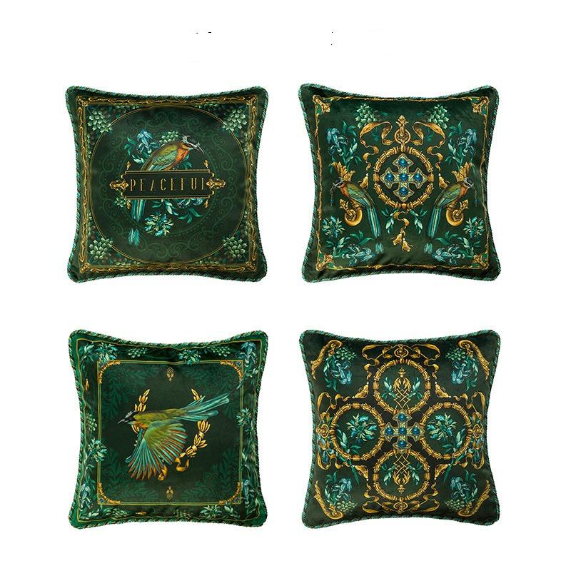Panika Chen Unisex Dark/Green Home Decorative Throw Pillow Cushion Cover, Pillowcase, Luxury Pillowcase, Sofa, Couch, Bed, 18X18 Inches, 45Cm
