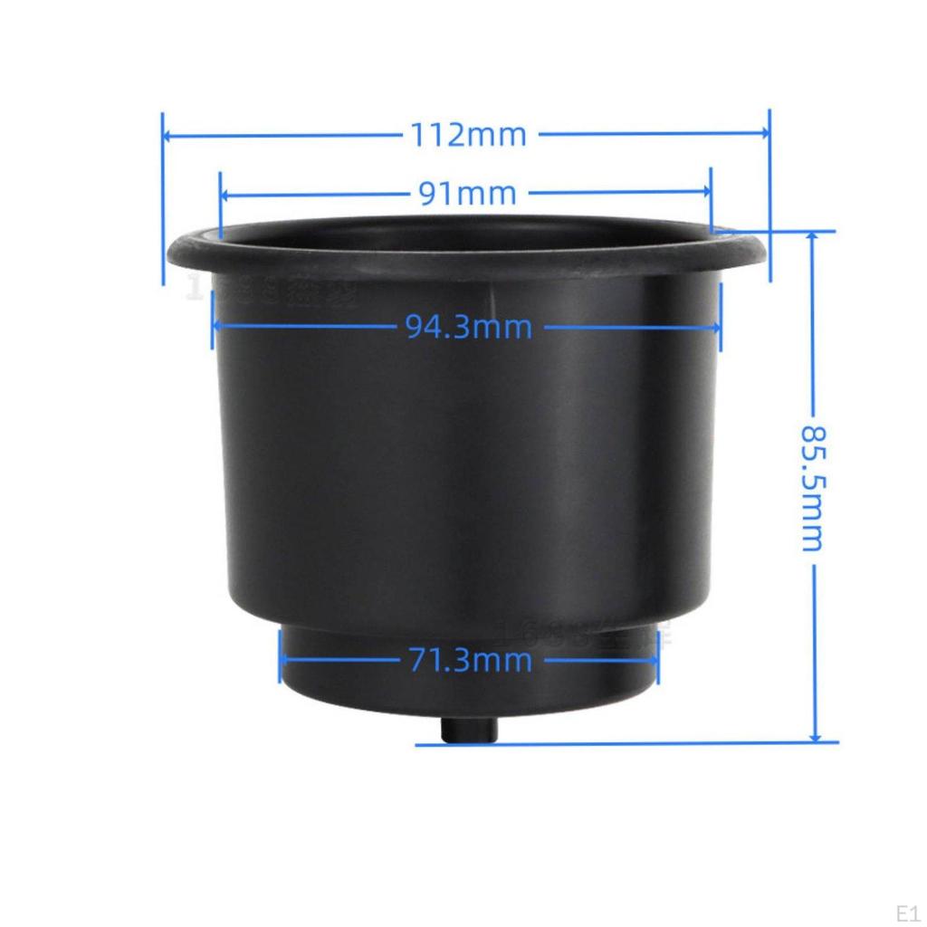 Marine Stainless Steel Cup Holder Nylon Drink for Yacht Black Abs Plastic