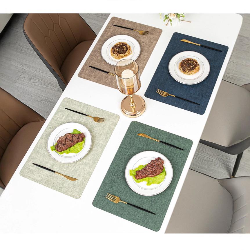 European ins simple table mat leather placemat double-sided cloth pattern western food mat spot waterproof and heat insulation mat