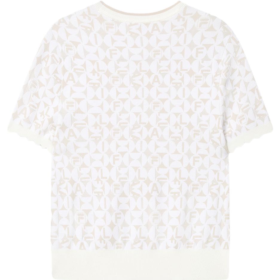 FILA Emerald Fashion Casual Printed Crew Neck Short Sleeve T-Shirt Women Tops White F11W334401FZB