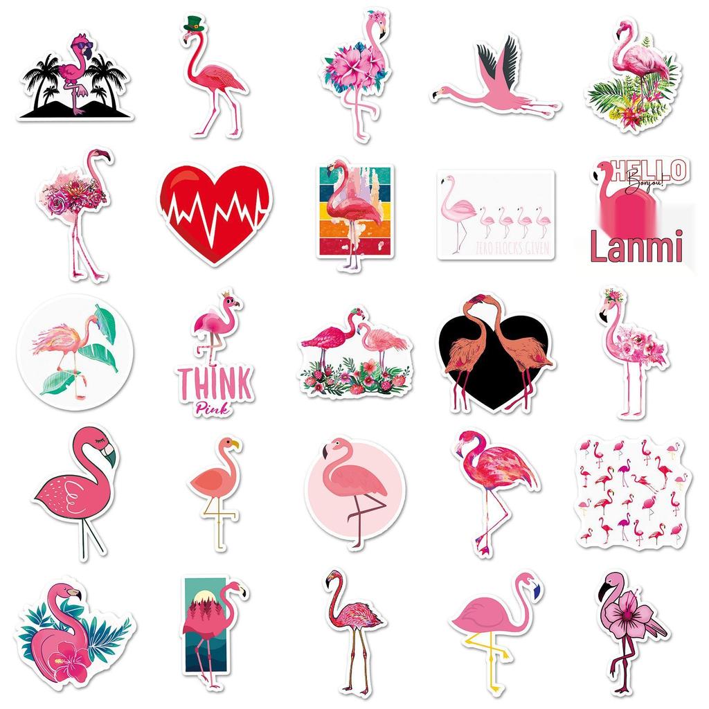 Flamingo & Animal Waterproof Graffiti Stickers: 100-Pack for Suitcase, Scooter, Computer, Tablet