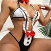 Porno Underwear Schoolgirl Cosplay Bodysuits Erotic Costumes Roleplay Nurse Uniform Sexy Lingerie Women Deep V Teddies Body Suit
