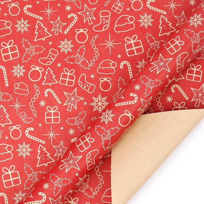Holiday Wrapping Paper Holiday-Themed Kraft Gift Wrap Gift Packaging Paper Decorative Christmas Wrapping Paper For Birthday