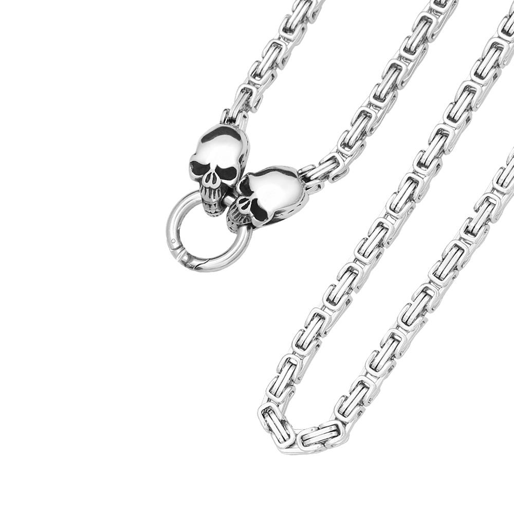 Vintage 316L Rostfritt Stål Skalle Halsband För Män Kvinnor Gotisk Punk Skalle Huvud Hänge Fest Biker Mode Hip Hop Smycken