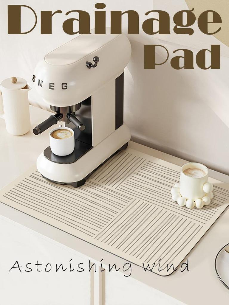 Minimalist Diatomaceous Earth Kitchen Mat: Heat & Water-Absorbing, Anti-Scald, Oil-Resistant Countertop Protector