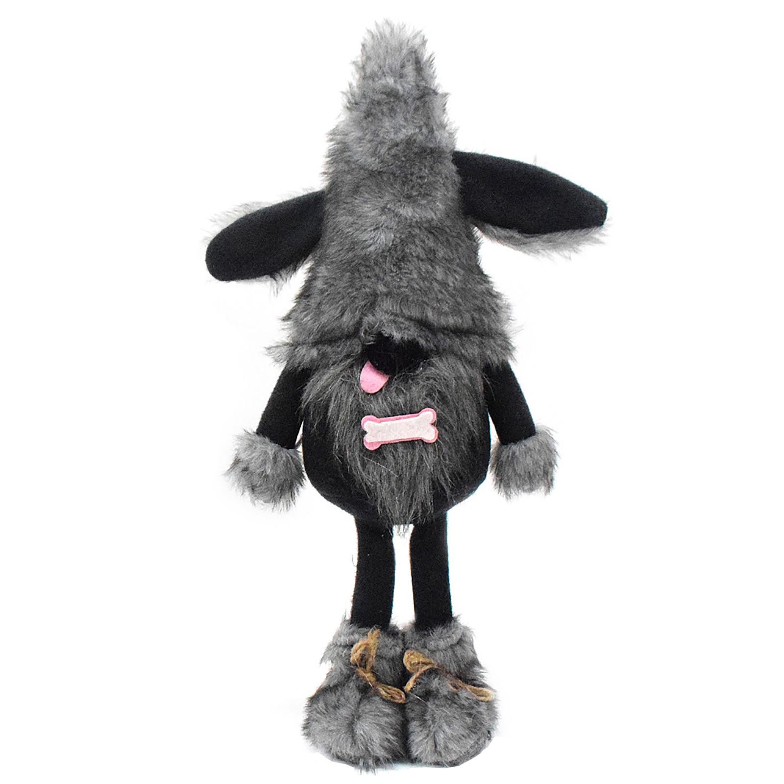 

Милая черная собачка-гоблин, безликая кукла, украшение в виде собаки-гнома с высунутым языком One Size