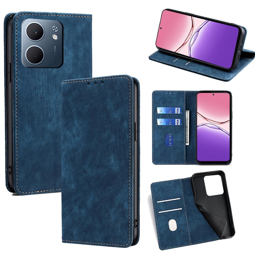 For Oppo A5x 5G Case RFID Blocking Wallet Foldable Stand Leather Phone Cover