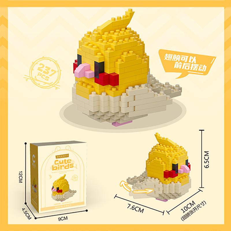 Moe Bird Series Building Blocks Model Cartoon Cute Parrots Sparrows Animal Assembly Bricks Home Decoration Toys Christmas Gifts