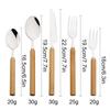 30Pcs Wooden Handle Cutlery Set Stainless Steels Dinner Set Knife Fork Spoon Western Dinnerware Kitchen Flatware