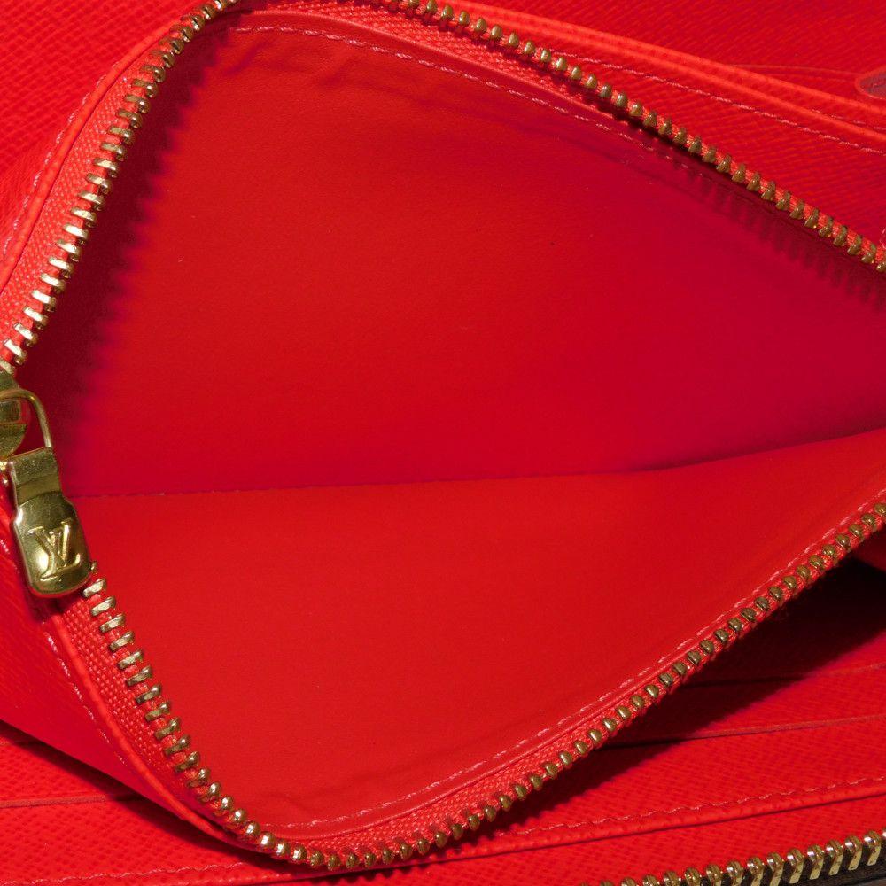 Used 12564 Zippy Wallet M60450 7940 Yayoi Kusama Brown Red Old Model Monogram Pumpkin Dot Rouge Unisex from Japan