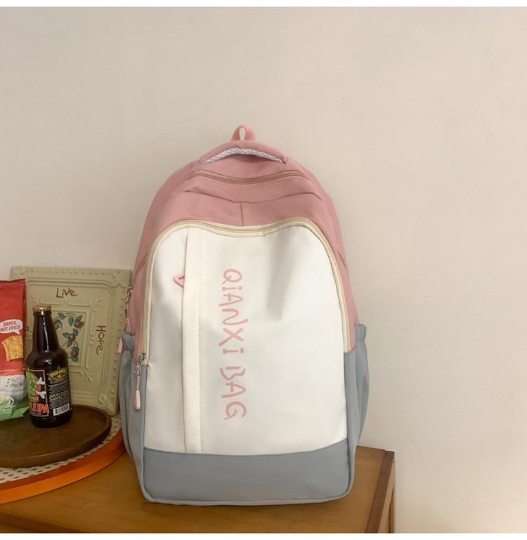 

School bag female high school student high school student trend backpack college student travel computer bag backpack рожевий
