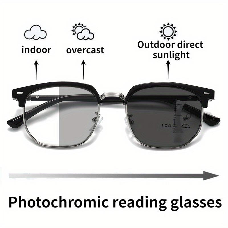 2PCS Anti Blue Light Pochromic Glasses Suitable for Computers Driving and Daily Wear Y2K Fashion Glasses for Both Men Women