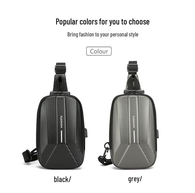 Men's Waterproof Nylon Crossbody Bag with Combination Lock for Outdoor Use