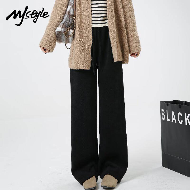 

MJ STYLE Women s High-Waist Loose Wide-Leg Pants L