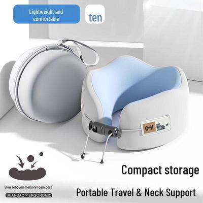 Foldable Memory Foam U-Shaped Neck Support Pillow for Travel, Nap, and Cervical Comfort