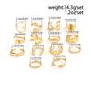 Ingemark 14Pcs/Set Punk Gold Color Irregular Open Rings for Women New Trend Vintage Geometric Knuckle Joint Ring Wedding Jewelry