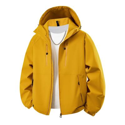 Spring and Autumn New Dopamine Men's Jacket Outdoor Windproof Casual Jacket Hooded Shoe Clothes