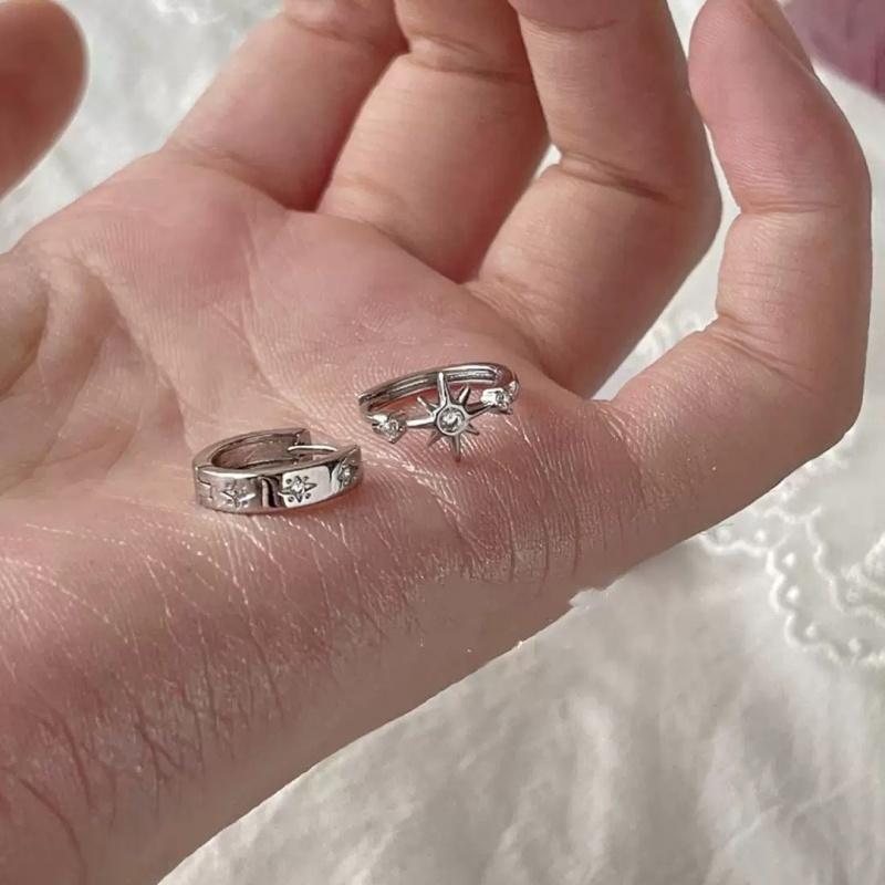 

New Trendy Shinning Star Stud Hoop Earrings For Women Girls Simple Cute Sweet Vintage Earrings Piercing Zircon