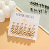 Versatile Round Pearl Earrings, High-End Earrings, Simple Stud Earrings, Twelve Pairs Of Women'S Fashion Stud Earrings