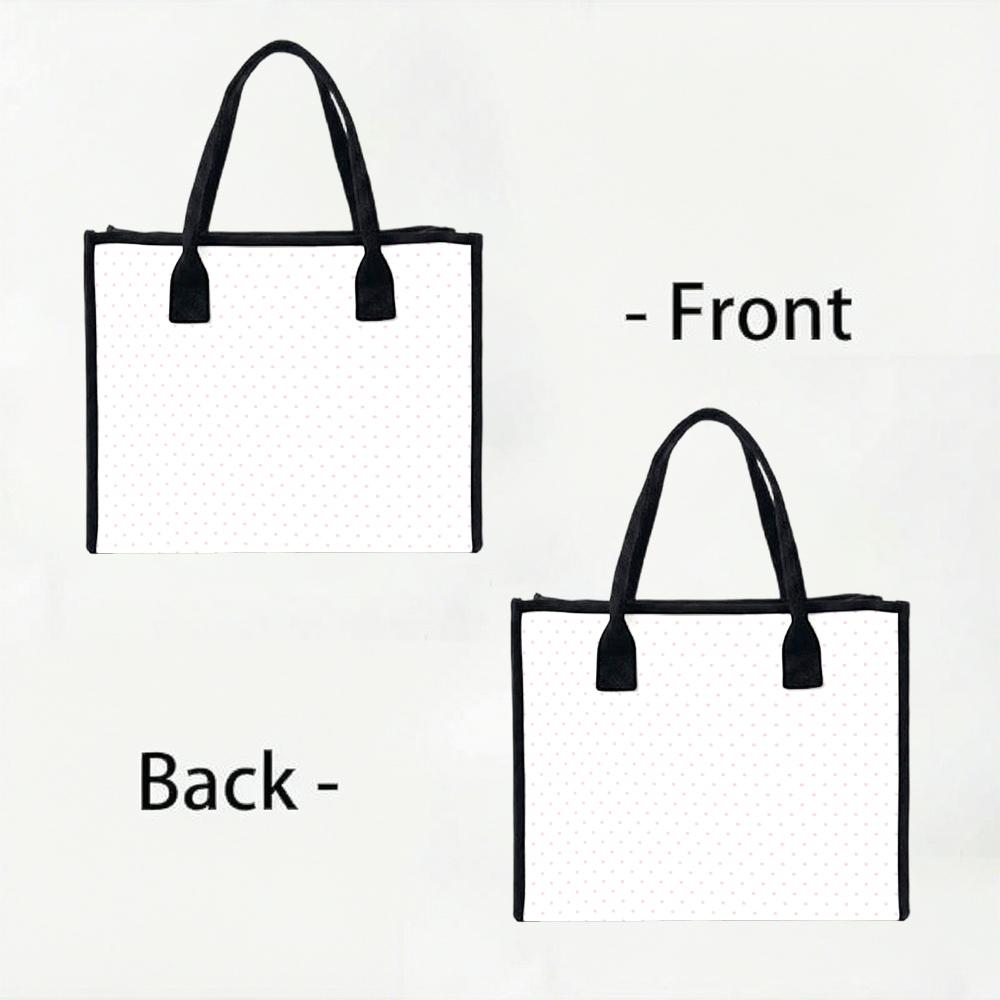 Polka Dot Canvas Tote Bag Large Casual Handbag for Daily Shopping Commute