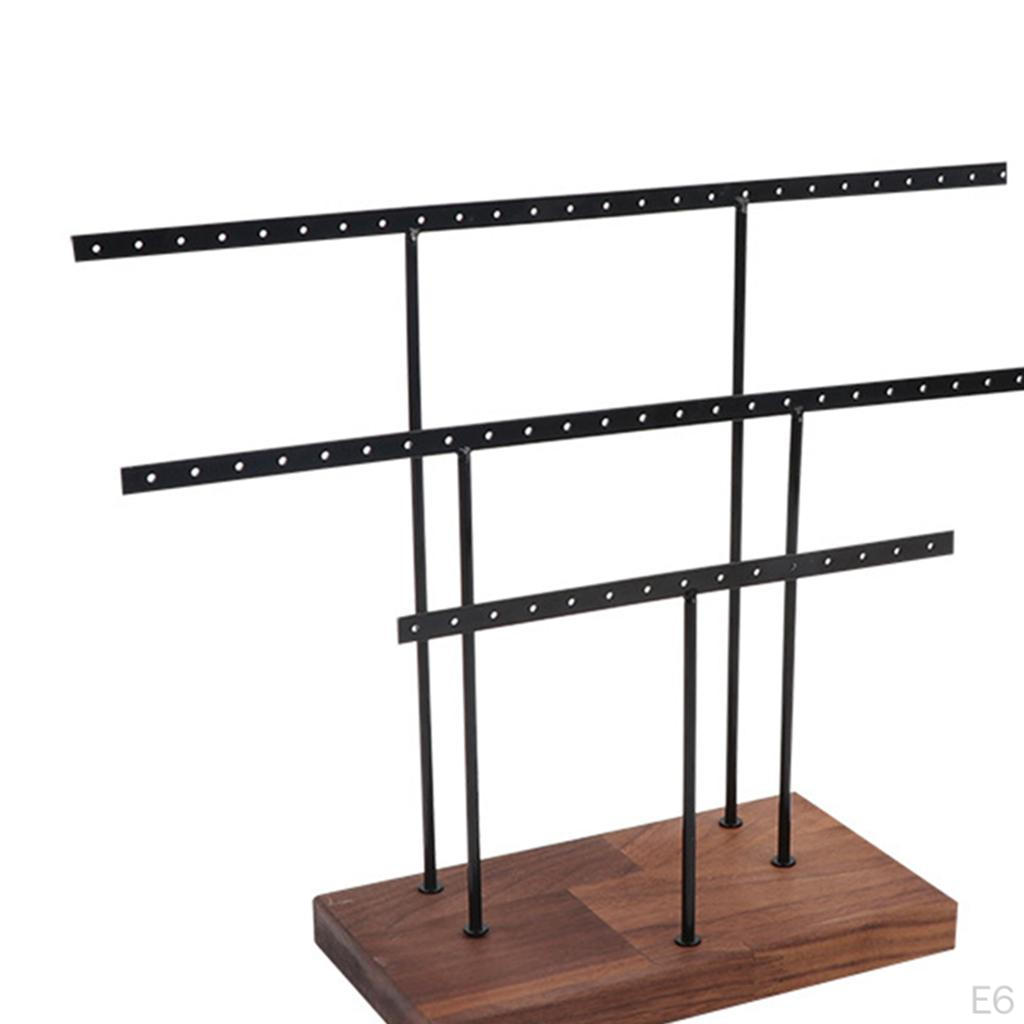 Earrings Holder Organizer Decorative Display with Detachable Wooden Base for Ear Bracelet