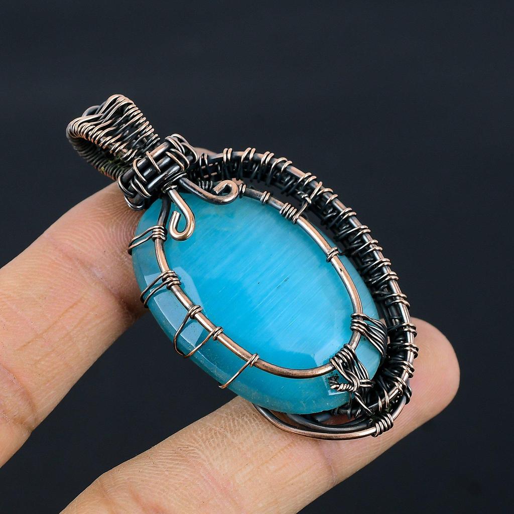 Tree Of  Life Monalisa Pendant, 999 Copper Wire Wrapped Pendant Handmade Gemstone Jewelry, Gifts For Wife Brand New Pendant