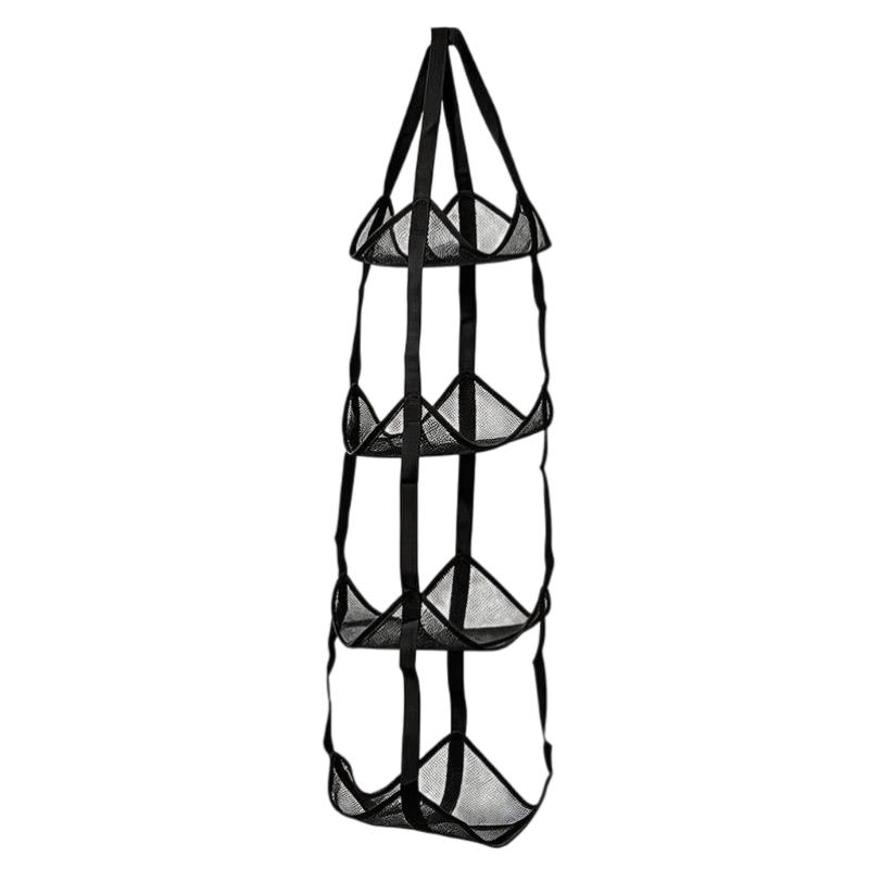 3/4 Tier Mesh Hanging Ball Storage Bag Wall Mount Sports Organizer for Basketball Football Volleyball Doll Toys Playroom Garage