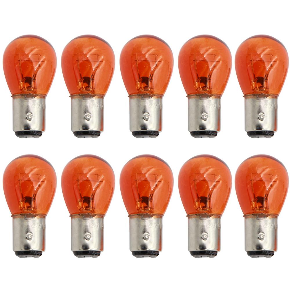 10Pcs DC12V 380 BAY15D 1157 21/5W Natural White Glass Double Filament Warm White Car DRL Stop Brake Lights Halogen Bulb