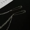 Unisex Clothes Pin Single/Double Layer Chain Polished Large Pin Alloy Pants Shirt Chest Suit Skirt Decoration