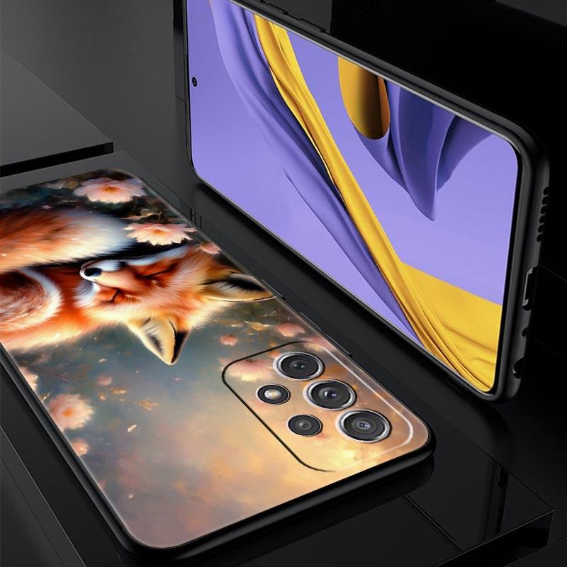 Red Fox Phone Case for Samsung Galaxy A55 A35 A17 A07 A15 A13 A25 A51 A71 A72 A73 A32 A52 A52S A41 5G Soft TPU Shell Fundas Capa