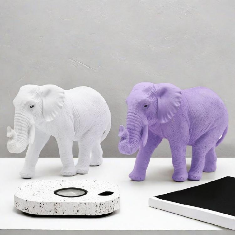 Resin Elephant Sculpture Luck and Wealth Symbol For Desk and Cabinet Decors