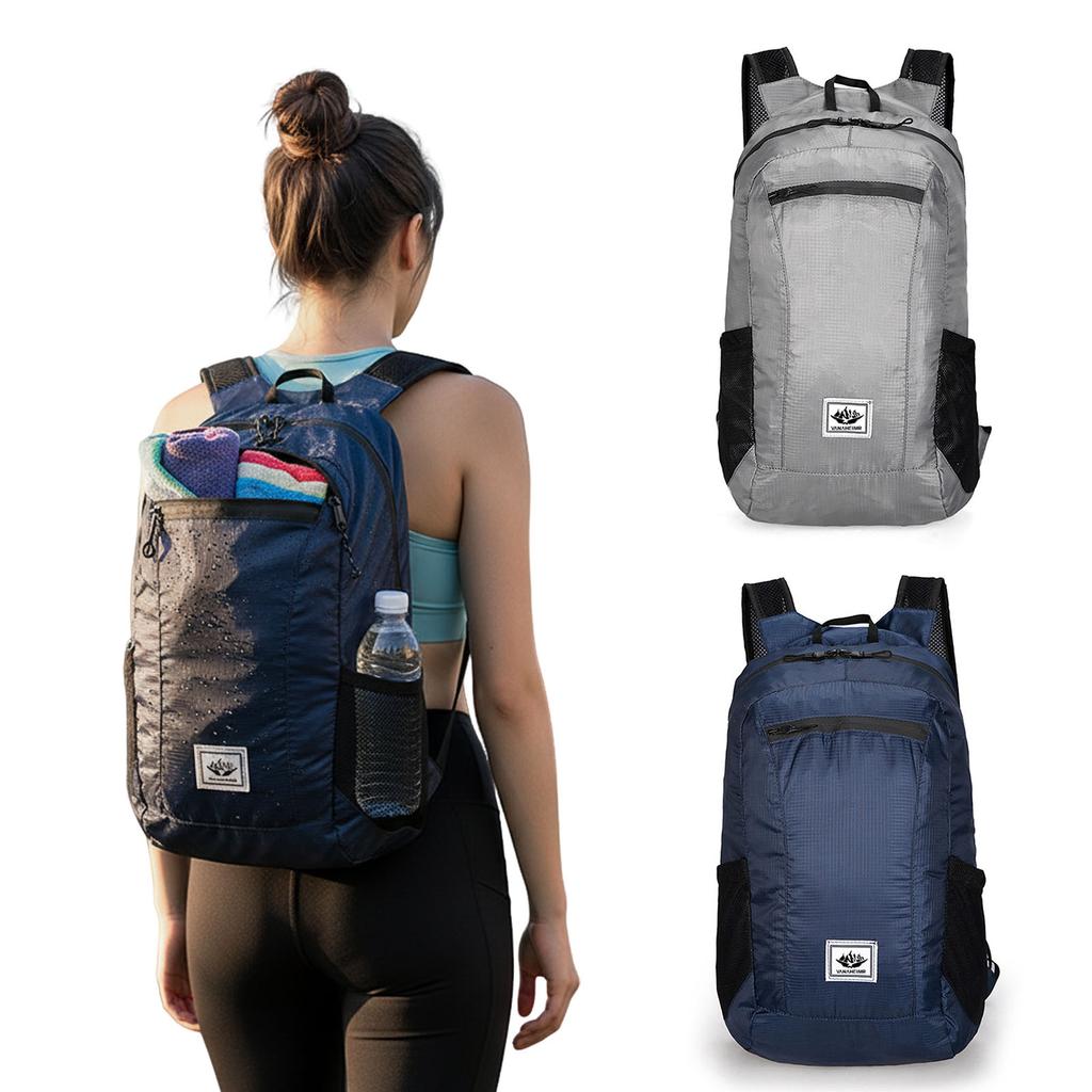 Foldable Waterproof Backpack Large Capacity Lightweight Travel Sports Bag for Hiking Commuting Gym Use