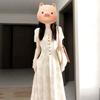 French Retro Floral Square Neck Dress Women's Summer New Waist Thin Beautiful Temperament Dress