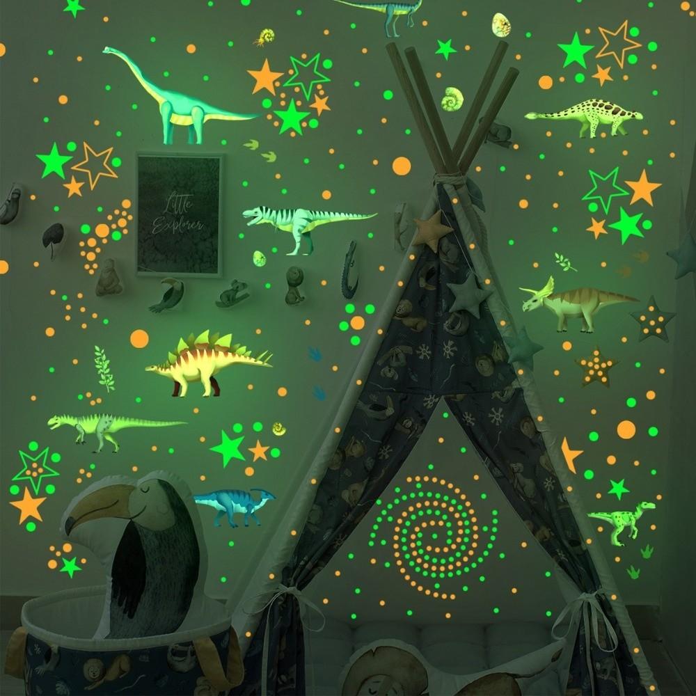Removable Kids Room Decals Glow in The Dark Dino Glowing Luminous Stickers  Children's Bedroom