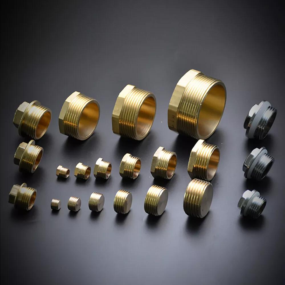 Brass 1/8" 1/4" 3/8" 1/2" 3/4" 1"- 2" BSP Male Thread Blanking End Cap Stop Plugs End Screw On Fitting Coupler Connector Adapter