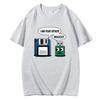 2025 Summer Funny Graphic Men's Tee Father & Son Floppy Disk Graphic Short Sleeve Casual Cotton Crew Neck T-Shirt for Men