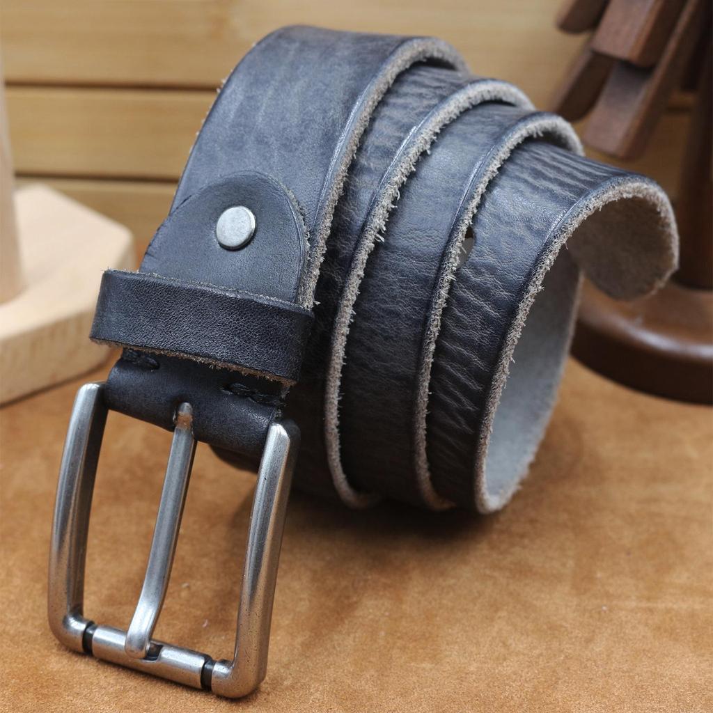 Men's Minimalist Luxury Leather Belt, Genuine Cowhide, Fashionable & Versatile, Suitable for Casual or Formal Wear.