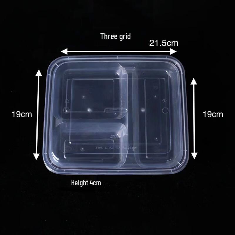 Disposable Round 3-Compartment Plastic Food Containers with Lids