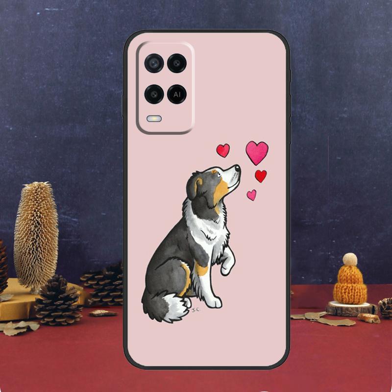 Border Collie Dog Case For Oppo A5 Pro A6 A15 A18 A38 A58 A78 A98 A54 A74 A94 A17 A57 A80 A60 A40 A16 A76 A96