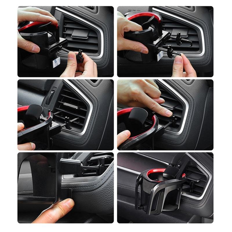 Automotive Cup Holder Drink Barrel Air Vent Phone Holder Bracket Adjustable Mount Mobile Phone Holder