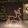 VidaXL Christmas Reindeer Figure with 72 LEDs Christmas Decoration Holiday Ornament Party Decoration Living Room White 343296