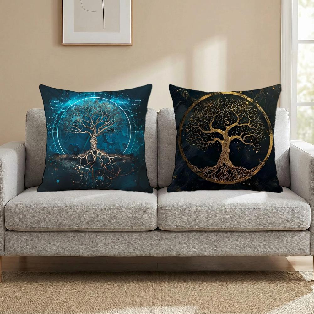 Tree of Life Cushion Cover Multi-Scene Pillow Cover for Home & Car - Reversible, Soft & Durable for Daily Use