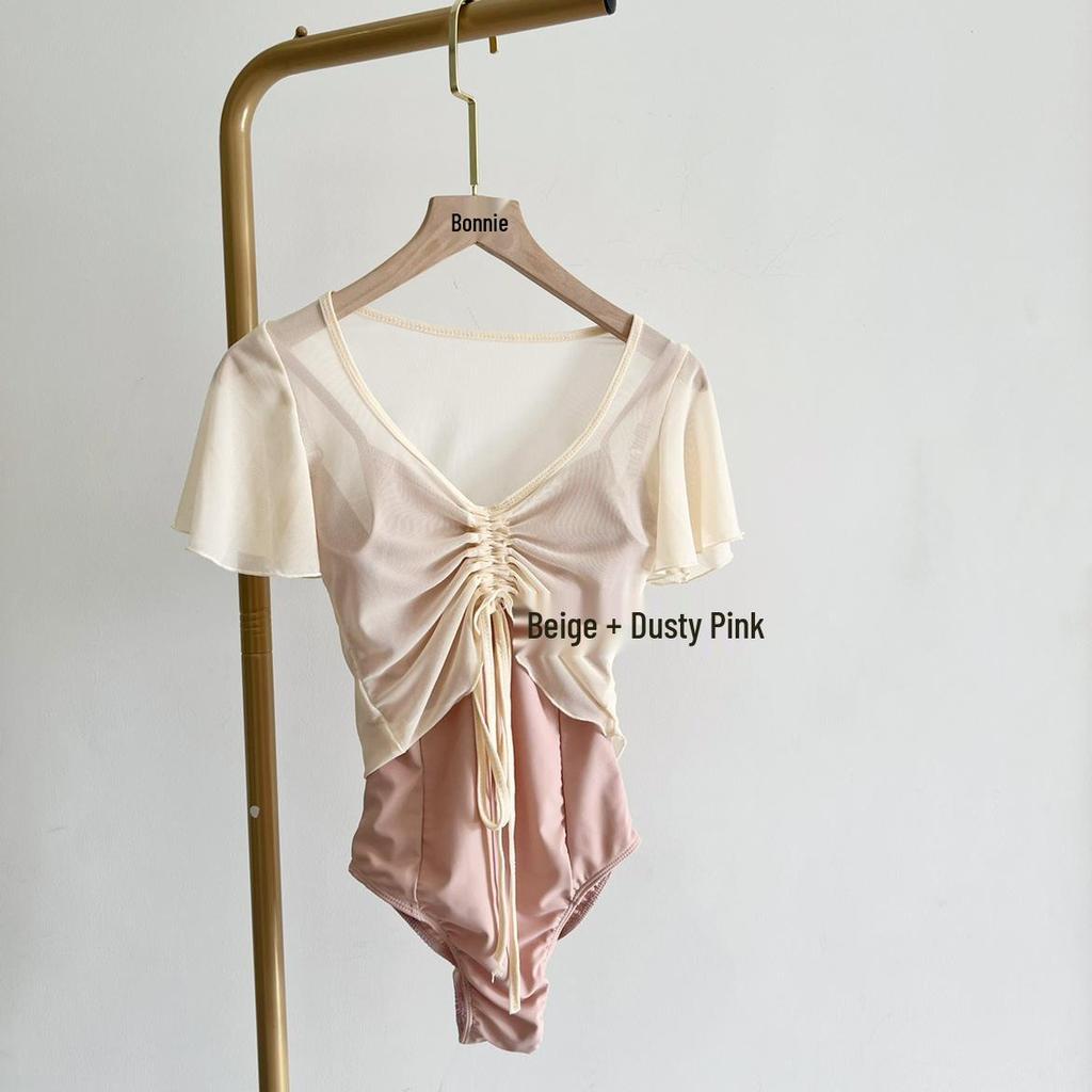 Bonnie Dancewear Women's Ballet Mesh Top - Short/Long Sleeve Body Shaping Outerwear for Gymnastics