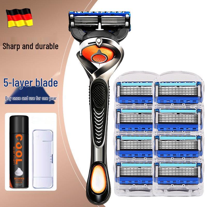 Durable Blue 5-Layer Rotating Razor: Waterproof, Scratch-Resistant, Sharp, Portable